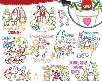 Patrones de bordado termoadhesivos de gnomos - Stitcher's Revolution - #35 Gnomo, dulce gnomo - Tía Martha