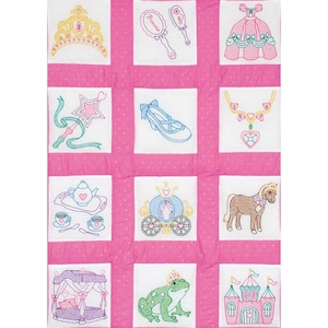 Princess 9&quot; x 9&quot; Quilt Blocks - Set of 12 - JDNA - Jack Dempsey