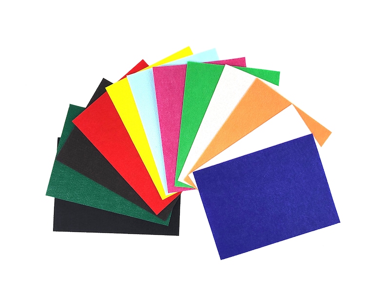 Felt Sheets - Stiff Felt - 12 x 9 Inch Felt Sheets - Stiffened Felt - Black Felt - White Felt - Craft Felt - Craft Supplies - Kunin image 2