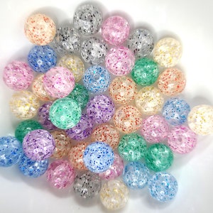 Beads - Acrylic Beads - Crackled Glitter Beads - 10mm - Pack of Beads - Bracelet Making - Jewelry Making - Sparkle - Sparkly - Jewel Beads