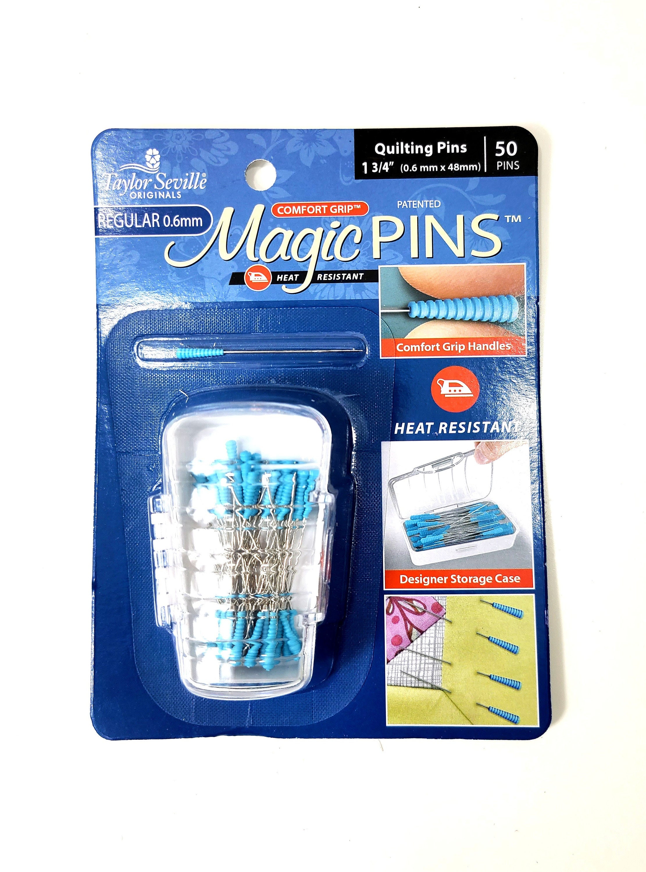 Taylor Seville Magic Pins - Ultra Grip Quilting Fine Blue 100/PKG