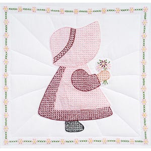 Sunbonnet Girl 18&quot; x 18&quot; Quilt Blocks - Set of 6 - JDNA - Jack Dempsey