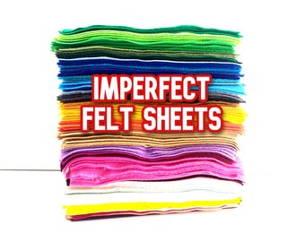 Discounted Imperfect Flawed Felt - Felt Sheets - Craft Felt - Classic Felt - Black - White - Craft Supplies - Kunin