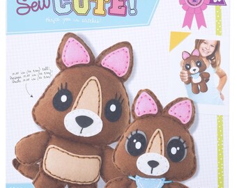 Kit de fieltro para niños: Canguro y Joey (nivel intermedio)