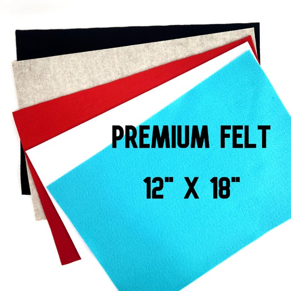 Felt Sheets - 12 x 18 - Craft Felt - Eco Fi Plus Premium Felt Sheets - Kunin Felt - Made in USA - Craft
