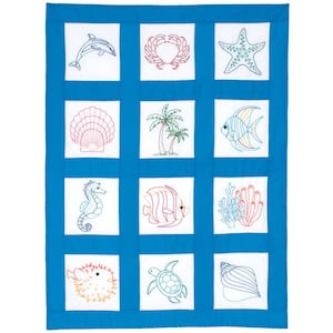 Beach 9&quot; x 9&quot; Quilt Blocks - Set of 12 - JDNA - Jack Dempsey