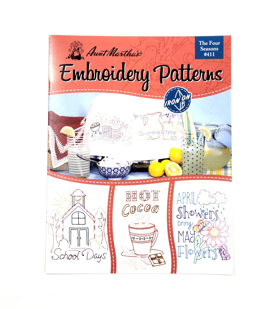 Aunt Martha's Book of Embroidery Patterns 411 the Four Seasons 8 Page