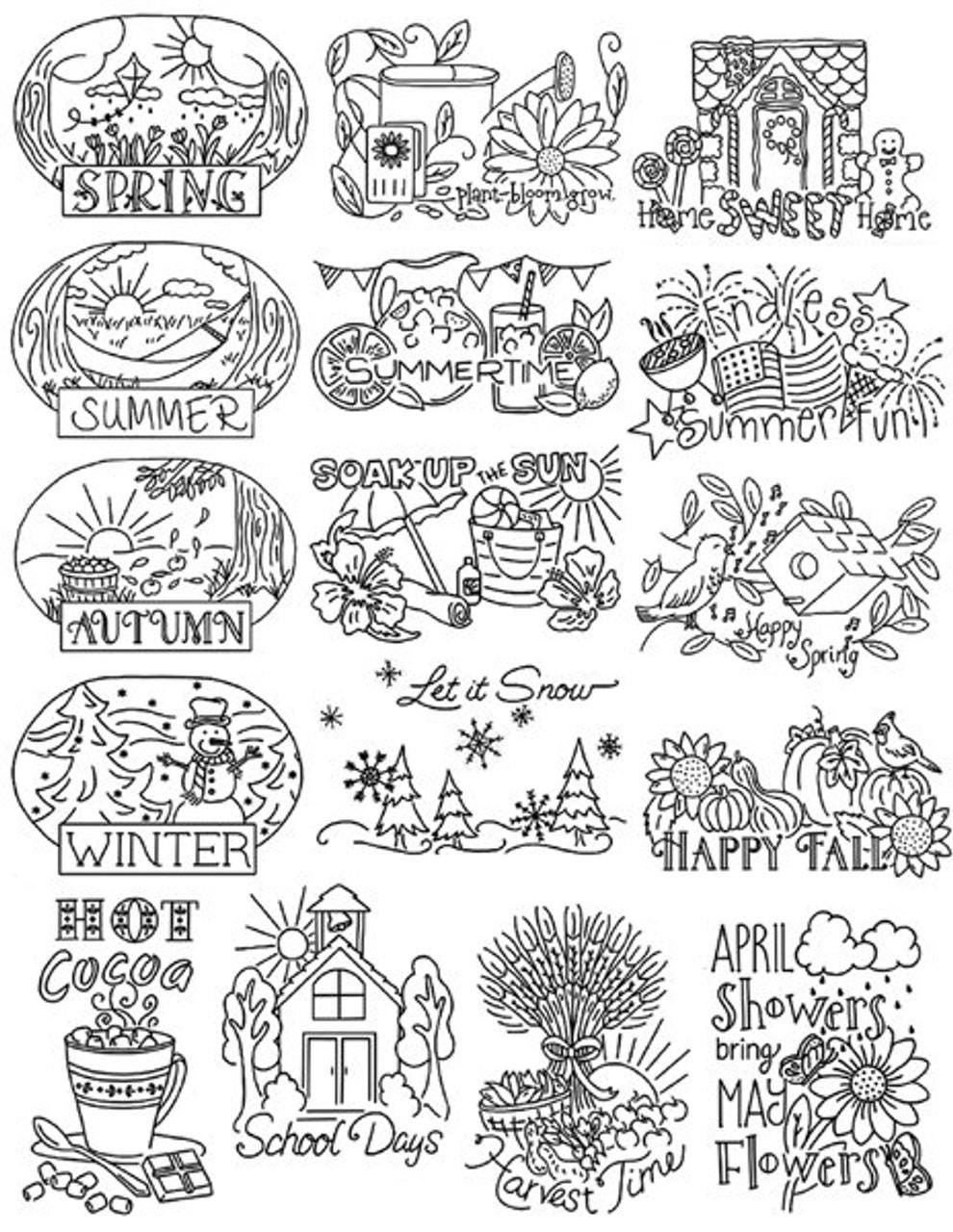 Aunt Martha's Book of Embroidery Patterns - #411 the Four Seasons ...