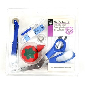 Sewing Kit - Beginners - Start to Sew - Dritz - Simple Sewing Kit - Sewing Class Kit - Travel Sewing Kit - Sewing Scissors - Pin Cushion