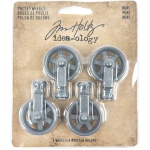 Wheels - Mini Pulley Wheels - Tim Holtz - Idealogy - 4 Wheels -