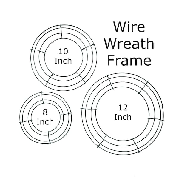 Wire Wreath Frame - Wire Box Frame - Floral Design - Door Wreath Base - Wire Frame - 4 Ring Wire Wreath - Heavy Duty - Green - 8 - 10 - 12