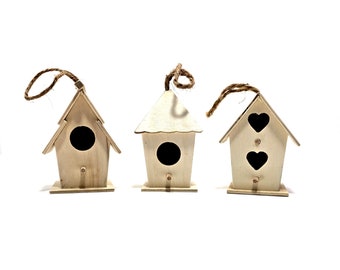 Small Birdhouse Assortment - Unfinished - Wood - DIY Project