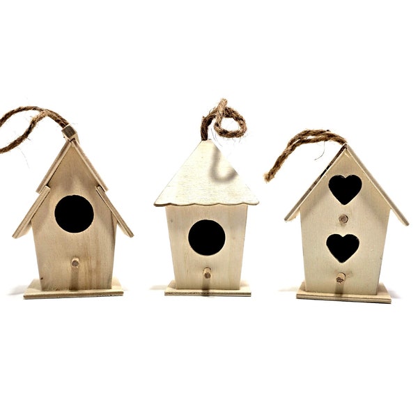 Small Birdhouse Assortment - Unfinished - Wood - DIY Project