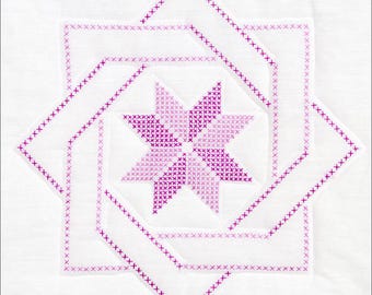 XX Woven Star - 18" x 18" Quilt Blocks - Set of 6 - JDNA - Jack Dempsey