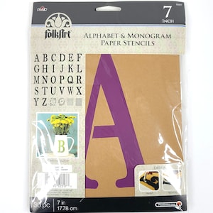Stencils - Alphabet Stencils - Monogram Paper Stencils - Poster Making Stencils - Paper Stencils - Letter Stencils - 7 Inch or 8 Inch