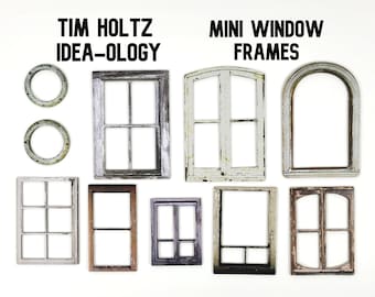 Mini Window Frames - Tim Holtz - Project Embellishment - Idealogy - 10 Pieces - Doll House Window - Picture Frame - Mini House Details