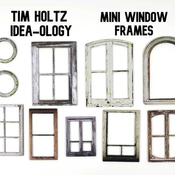 Mini Window Frames - Tim Holtz - Project Embellishment - Idealogy - 10 Pieces - Doll House Window - Picture Frame - Mini House Details