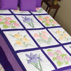 Flowers - 18&quot; x 18&quot; Quilt Blocks - Set of 12 - JDNA - Jack Dempsey
