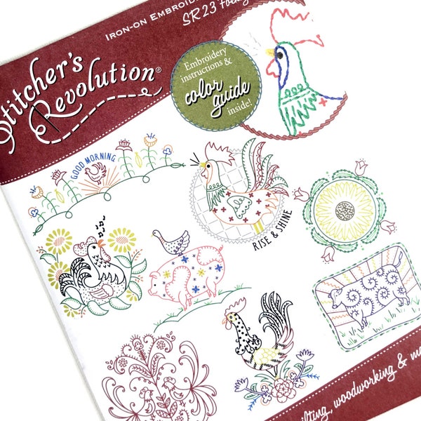 Aunt Martha's - Farm Embroidery Patterns - Stitcher's Revolution - #23 Folksy Farm - Farm Animals