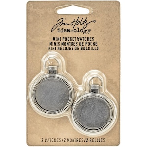 Mini Pocket Watch Metal Frames - Tim Holtz - Idealogy - Metal Locket Frames