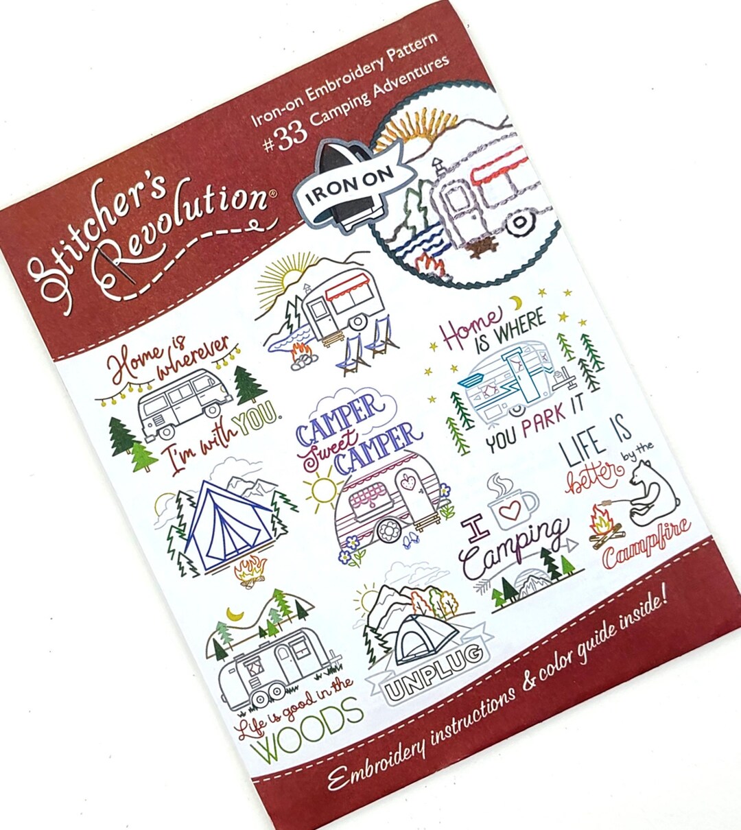 Camping Ironon Embroidery Patterns Stitcher's Revolution 33 Camping Adventures Aunt Martha's