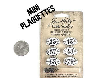 Mini Number Plaquettes - Metal Numbers - Tim Holtz - Idealogy