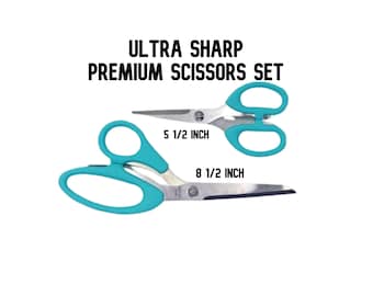 Tijeras - Tijeras de modista - Juego de 2 - Allary - Tijeras de tela - Tijeras de 8,5 pulgadas - Tijeras de 5,5 pulgadas - Agarre suave - Costura - Ultra afiladas