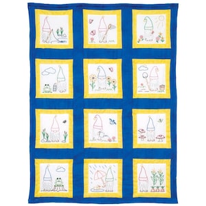 Gnomes - 9&quot; x 9&quot; Quilt Blocks - Set of 12 - JDNA - Jack Dempsey