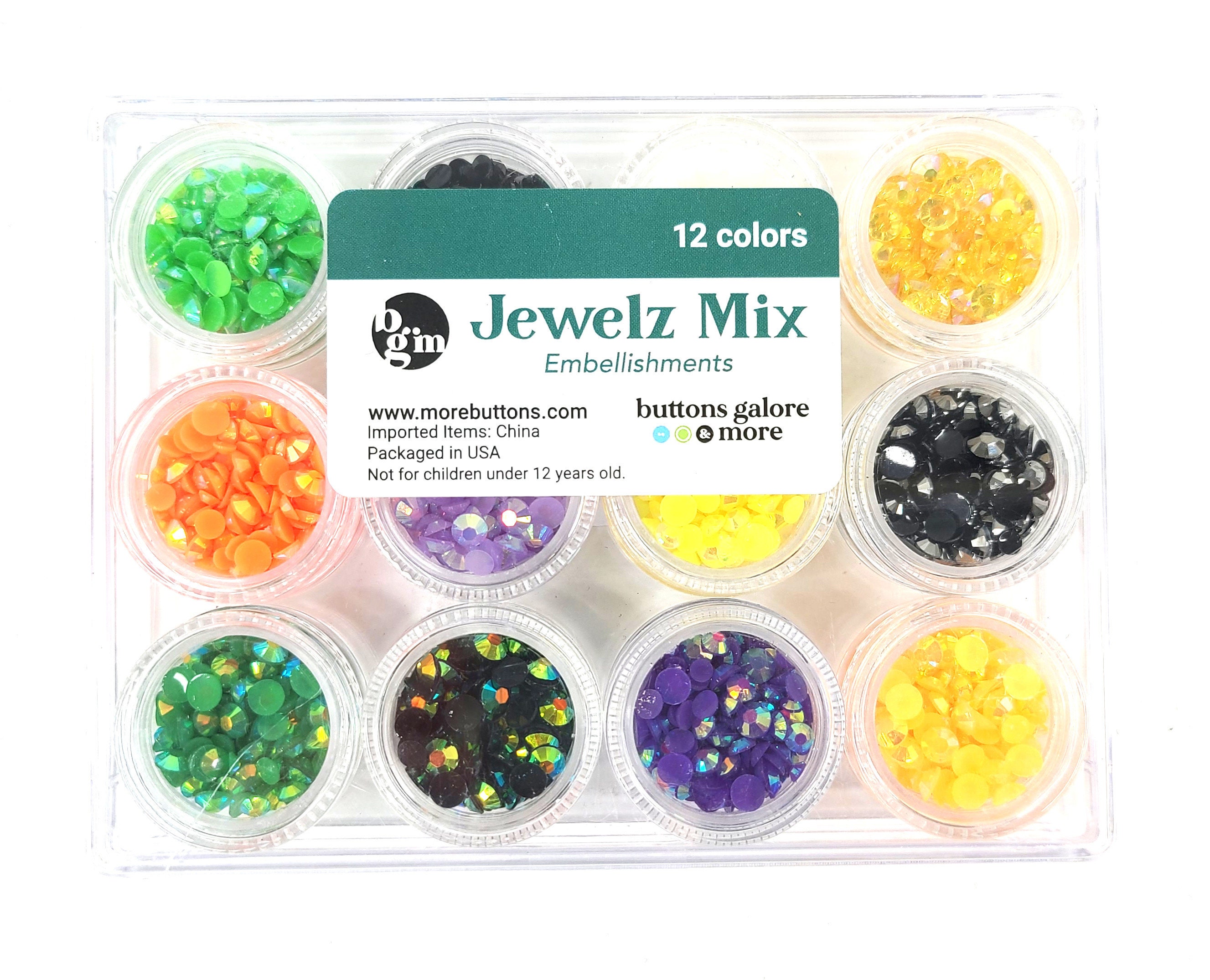 Rhinestones Jewelz Mix Embellishments Jewels 12 Colors Jelly