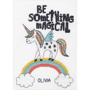 Be Something Magical Cross Stitch Kit - Dimensions - 14 Count - Unicorn - Rainbow