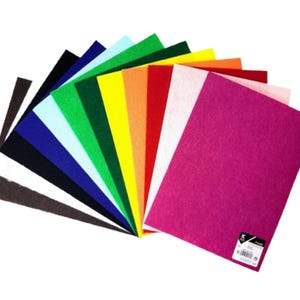 Felt Sheets - Stiff Felt - 12 x 9 Inch Felt Sheets - Stiffened Felt - Black Felt - White Felt - Craft Felt - Craft Supplies - Kunin image 3