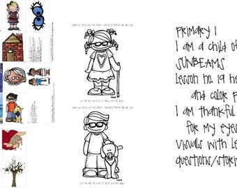 Lds Primary Sunbeams Manual 1 Lesson 9 I Am Thankful For Etsy