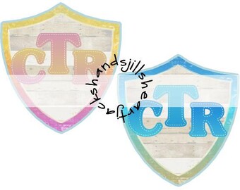 CTR shields, blue and pink ombre