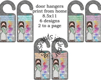 Come Follow Me door hanger - parents pick up kiddos