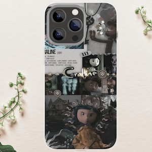 Coraline Phone Case Button Eyes Cartoon, Tim Burton, Unique Art, Horror, 16 Pro Max, 15, 14, 13, 12, Plus, Samsung S24 Ultra, S23 Ultra, S20