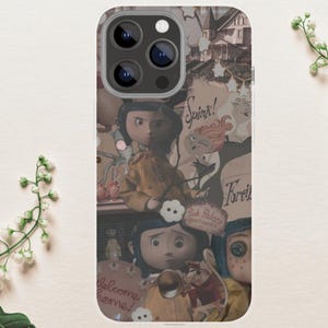 Coraline Phone Case Button Eyes Cartoon, Tim Burton, Unique Art, Horror, 16 Pro Max, 15, 14, 13, 12, Plus, Samsung S24 Ultra, S23 Ultra, S20