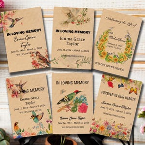 Memorial Wildflower Seed Packets: Personalized Funeral Favors