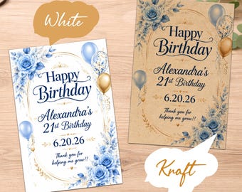 Personalized Birthday Wildflower Seed Packets, 21st Party Favors, Custom Flower Seeds, Celebration Gifts for Guests, Keepsakes