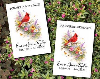 Cardinal Wildflower Memorial Seed Packets | Personalized Celebration of Life Tribute
