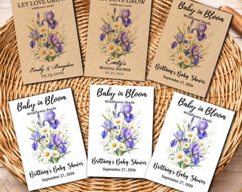 Personalized Baby in Bloom Seed Packets | Baby Shower & Bridal Shower Favors | Wildflower Party Keepsakes | Custom Garden Gifts