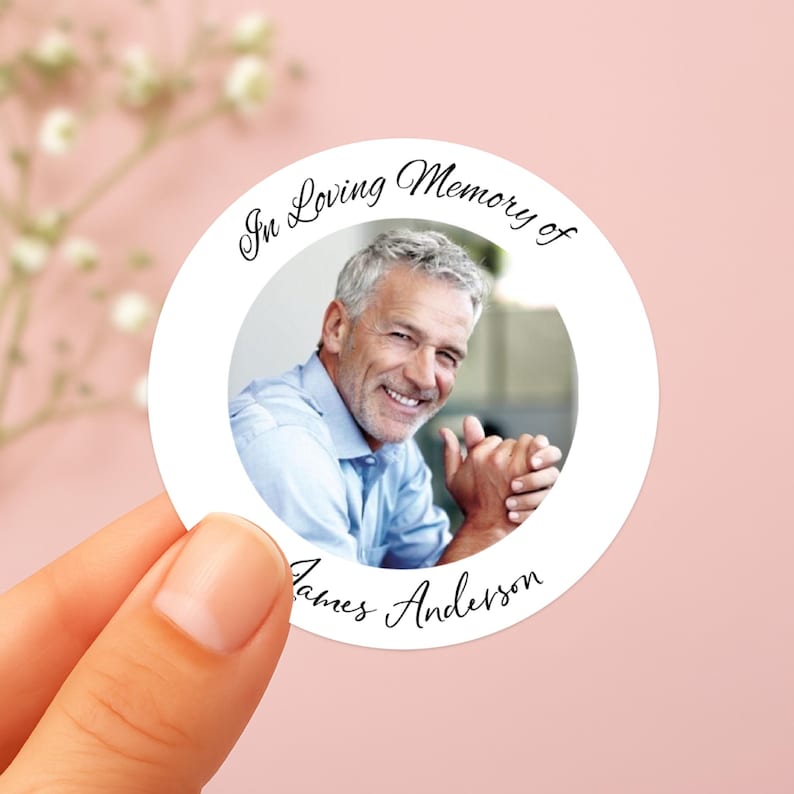 Personalized Memorial Photo Stickers, Celebration of Life Favor Labels ...