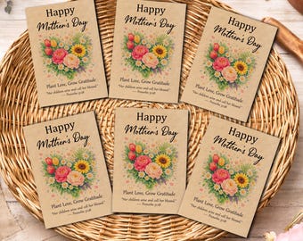 Personalized Wildflower Seed Packets, Mother's Day Gift, Spring Favors, Kraft Paper