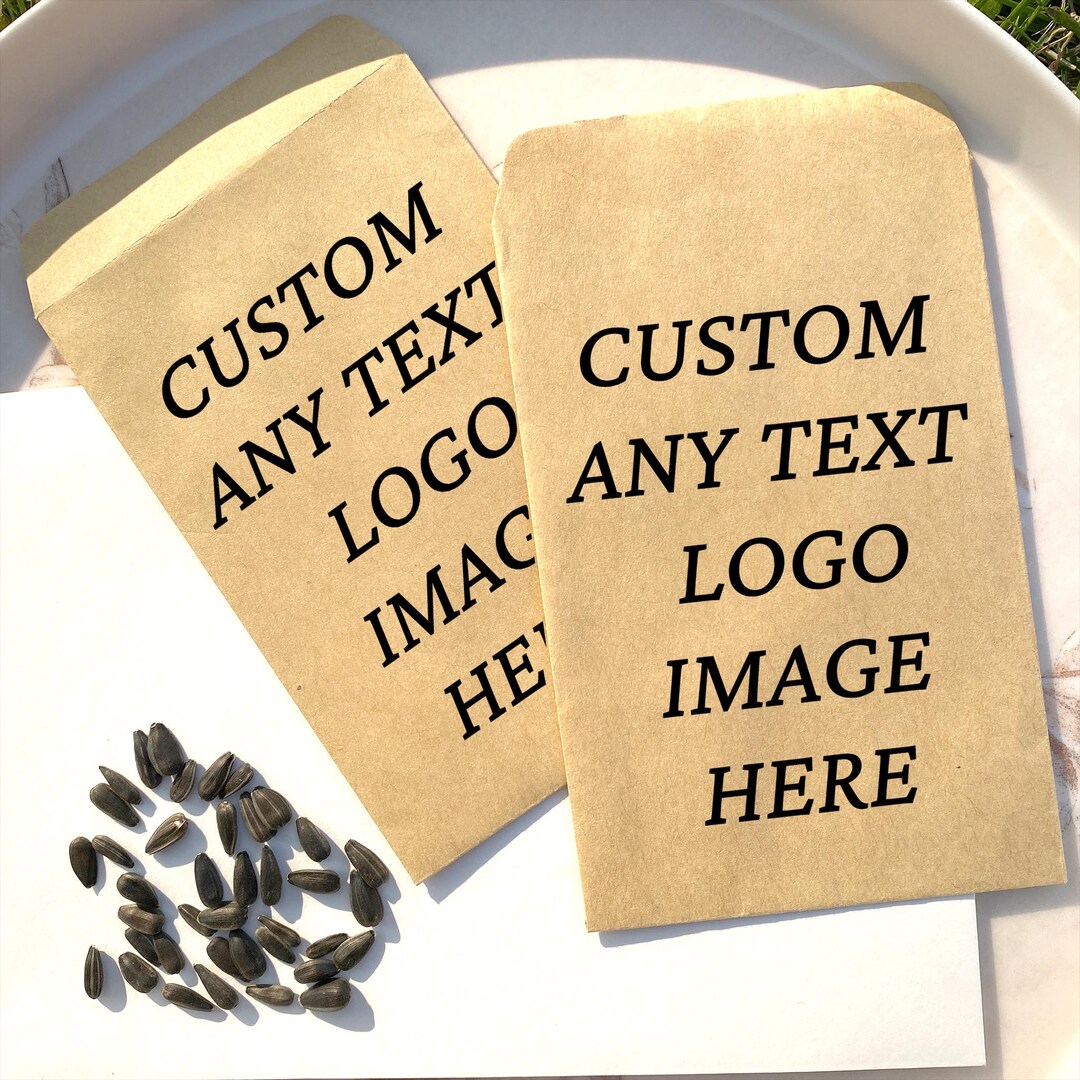Custom File Packets Custom Logo Seed Packets: Kraft Paper Business Favors - Etsy