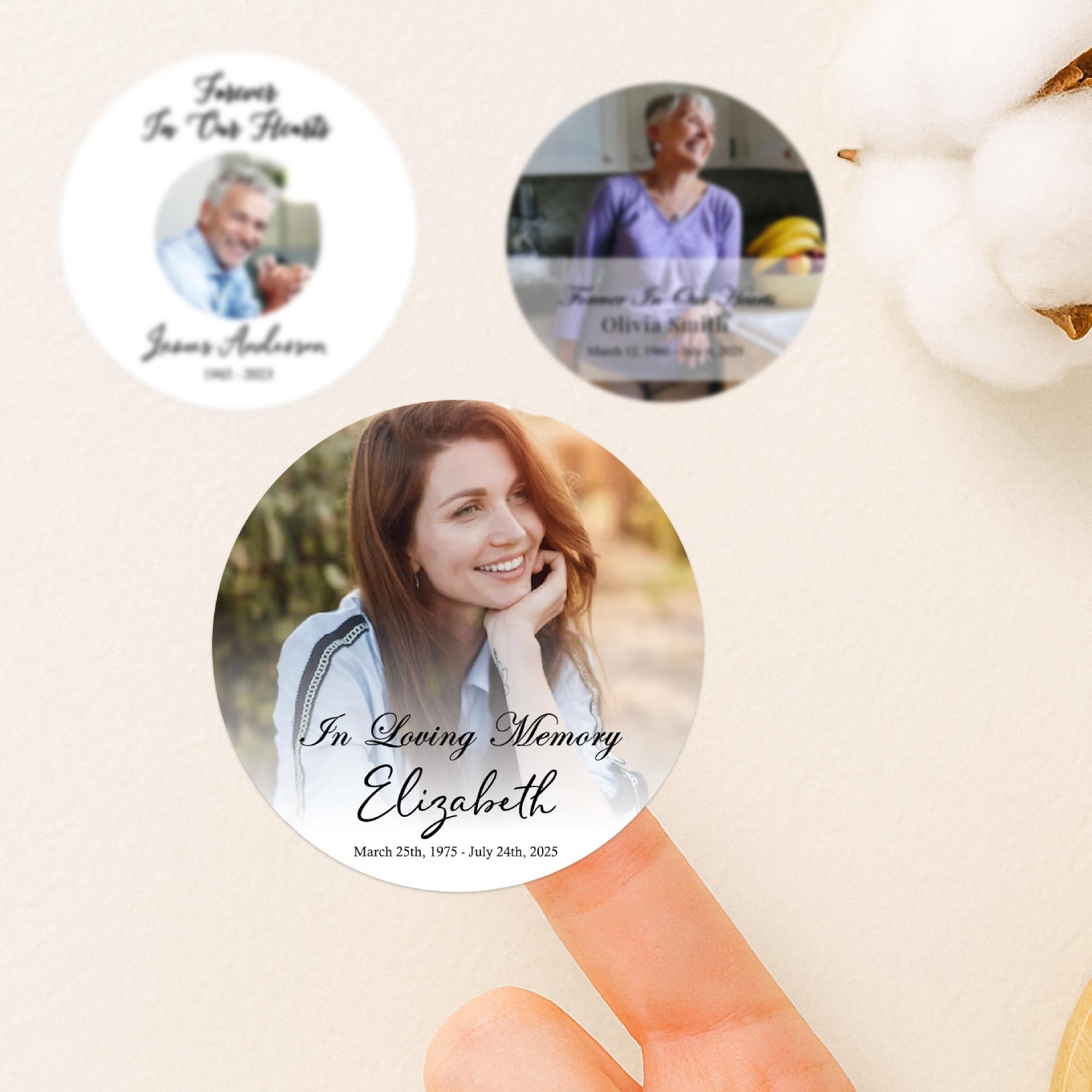 Personalized Memorial Photo Stickers, Celebration of Life Favor Labels ...