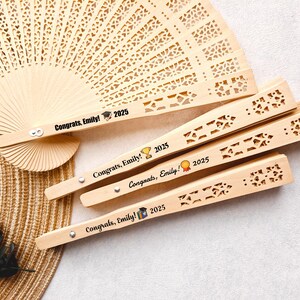Custom Graduation Fans: Full Color Printed Wood Party Favors - Set of 20