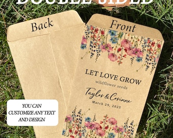 Personalized Wedding Wildflower Seed Packets: Wedding Seeds Favor
