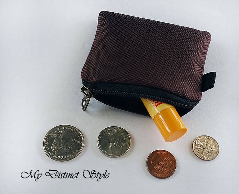 CHOOSE ONE Mini Coin Purse Textured Nylon Coin Purse Fabric Coin Purse Water Resistant Coin Purse