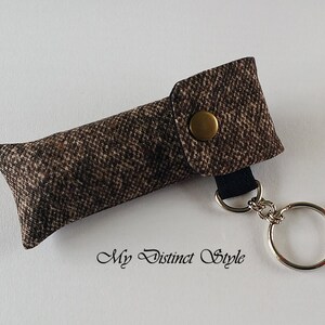 Men's Tessuto Lip Balsamo Titolare con Keyring, Balsamo Per labbra Cozy, Chapstick Holder