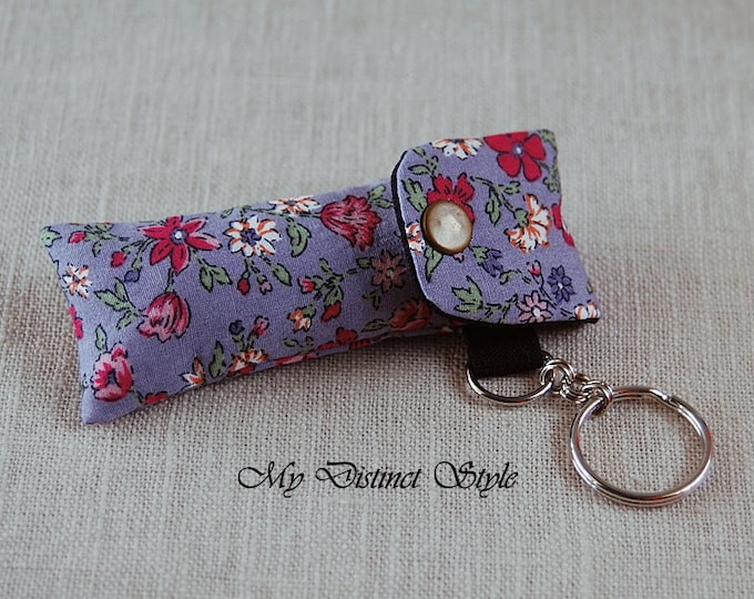 Fabric Lip Balm Holder With Keyring Lip Balm Cozy Chapstick Etsy