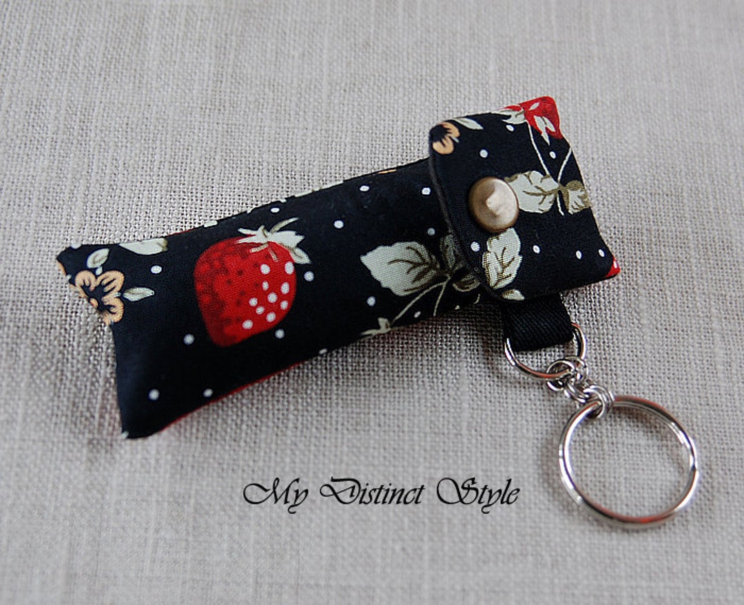 Fabric Lip Balm Holder With Keyring, Lip Balm Cozy, Chapstick Holder Etsy
